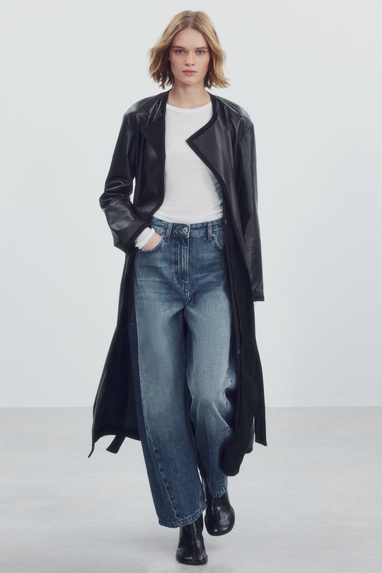 ZARA ДЖИНСЫ BALLOON ANKLE-LENGTH СО СРЕДНЕЙ ПОСАДКОЙ И ЦВЕТОЧНЫМ ПРИНТОМ — ZW COLLECTION, СИНИЙ