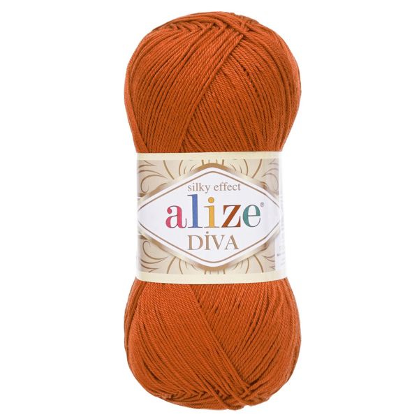 Пряжа Alize (Ализе) Diva / уп.5 мот. по 100 г, 350м, 036 терракот A