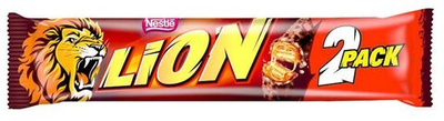 Шоколадный батончик NESTLE LION Peanut 2 с арахисом и карамелью 62 г (из Финляндии)