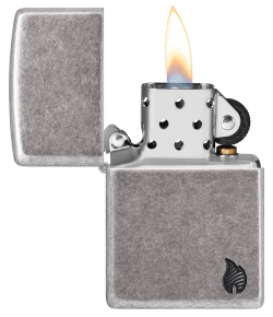 Зажигалка ZIPPO Armor Пламя c античным серебристым покрытием | Flame Antique Silver, латунь/сталь, с