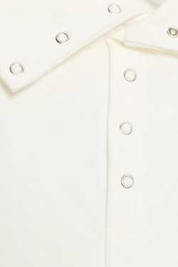 ZARA ТОП С ВЫСОКИМ ВОРОТНИКОМ И ПОДПЛЕЧНИКАМИ, БЕЛЫЙ