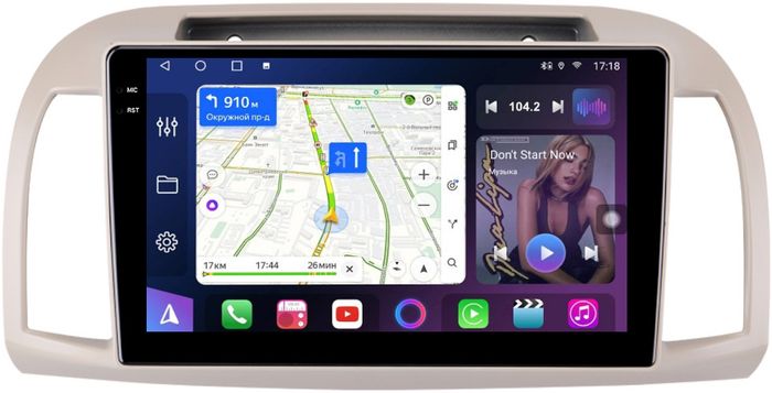 Магнитола для Nissan March K12 / Micra K12 / 2002-2010 - FarCar S500-TS20 монитор 9.5" 2K QLED на Android 14, Быстрейшая, CarPlay, 4G SIM-слот