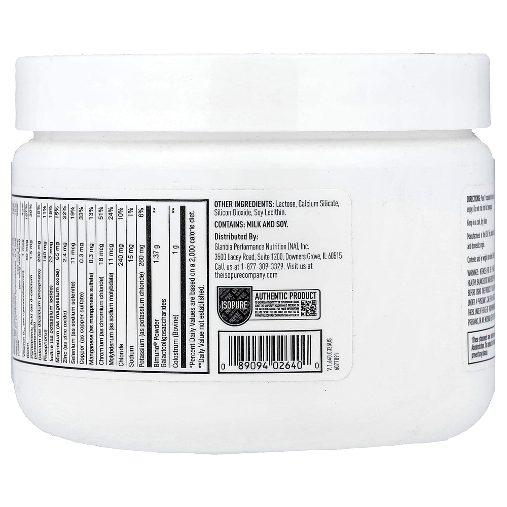 Isopure, Colostrum+, молозиво, без добавок, 150 г (5,29 унции)
