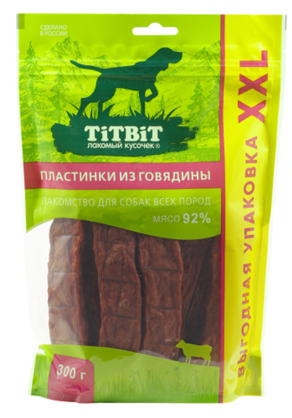 Titbit пластинки из говядины для собак всех пород - 300 г XXL