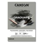 Альбом для смешанных техник Graduate Mix Media 220 г/м², A4 склейка с одной стороны 30 л, Серый, Canson C400110371