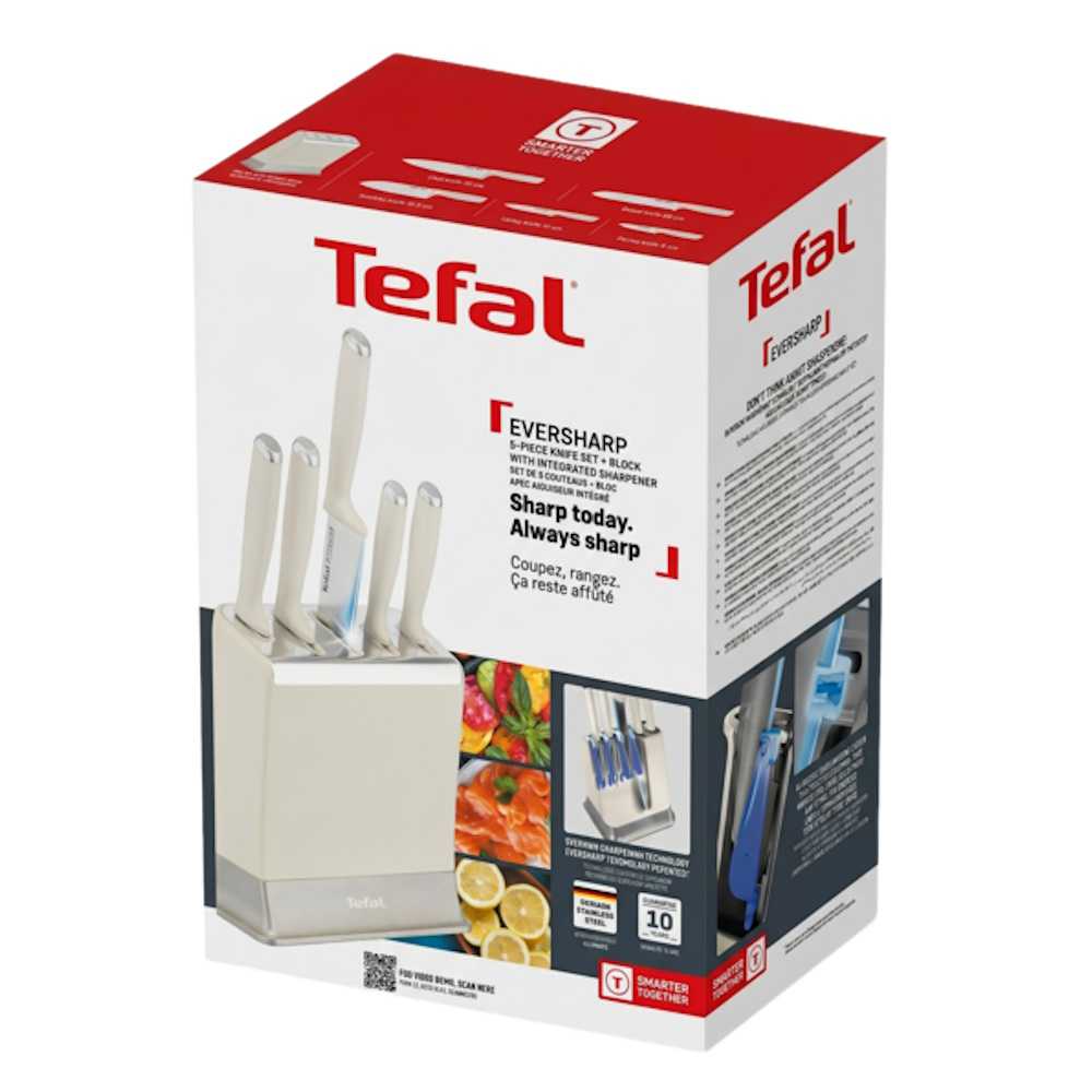 Набор ножей с блоком Tefal EverSharp PRO 6 предметов K2979644