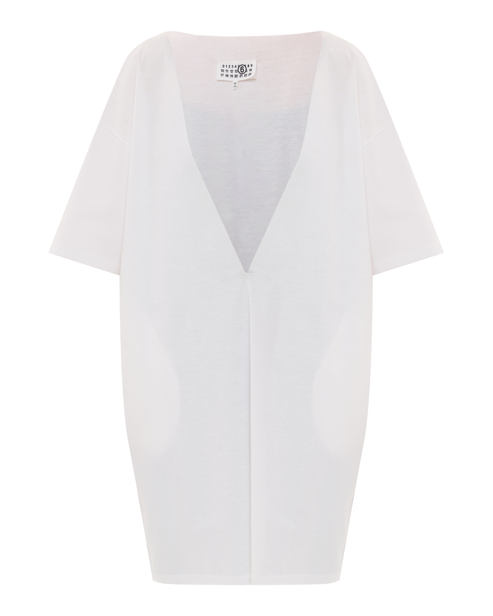 MM6 MAISON MARGIELA ПЛАТЬЕ БЕЛОЕ С ГЛУБОКИМ ВЫРЕЗОМ