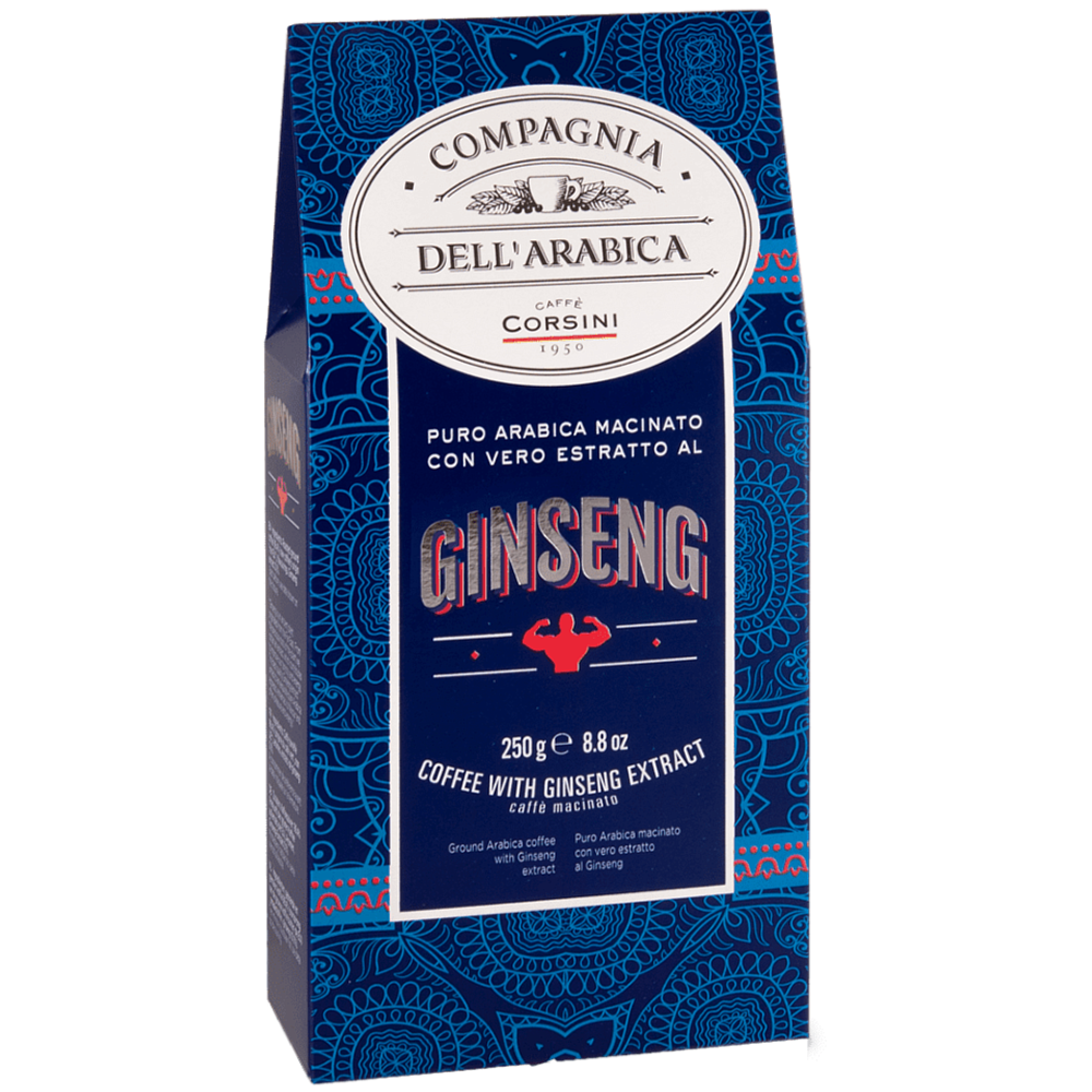 Кофе молотый Puro Arabica Con Estrarro Al Ginseng, 250 гр.