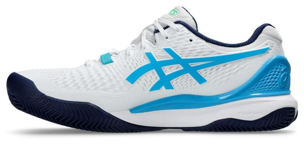 Мужские кроссовки теннисные Asics Gel-Resolution 9 Clay - white/digital aqua