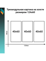 Картина на стену модульная 124х60см