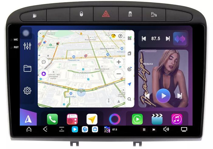 Магнитола для Peugeot 308 2007-2014, 408 2012-2022 - FarCar S500-TS20 монитор 9.5" 2K QLED на Android 14, Быстрейшая, CarPlay, 4G SIM-слот