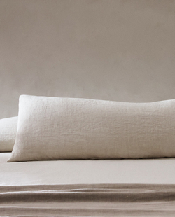 ZARA HOME ЧЕХОЛ ДЛЯ ПОДУШКИ ИЗ СТИРАННОГО ЛЬНА, ПЕСОЧНЫЙ