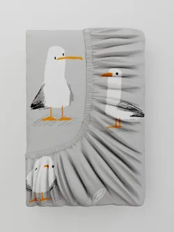 Простынь на резинке "Seagull" 120х200 см Сказка сатин