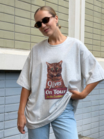 Футболка 9 lives серый меланж