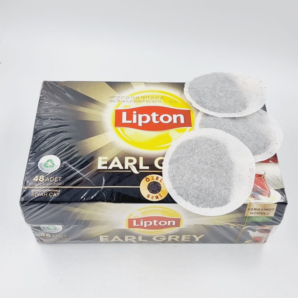 Чай черный Lipton Earl Grey с бергамотом 48 пакетиков 153 г (Турция)