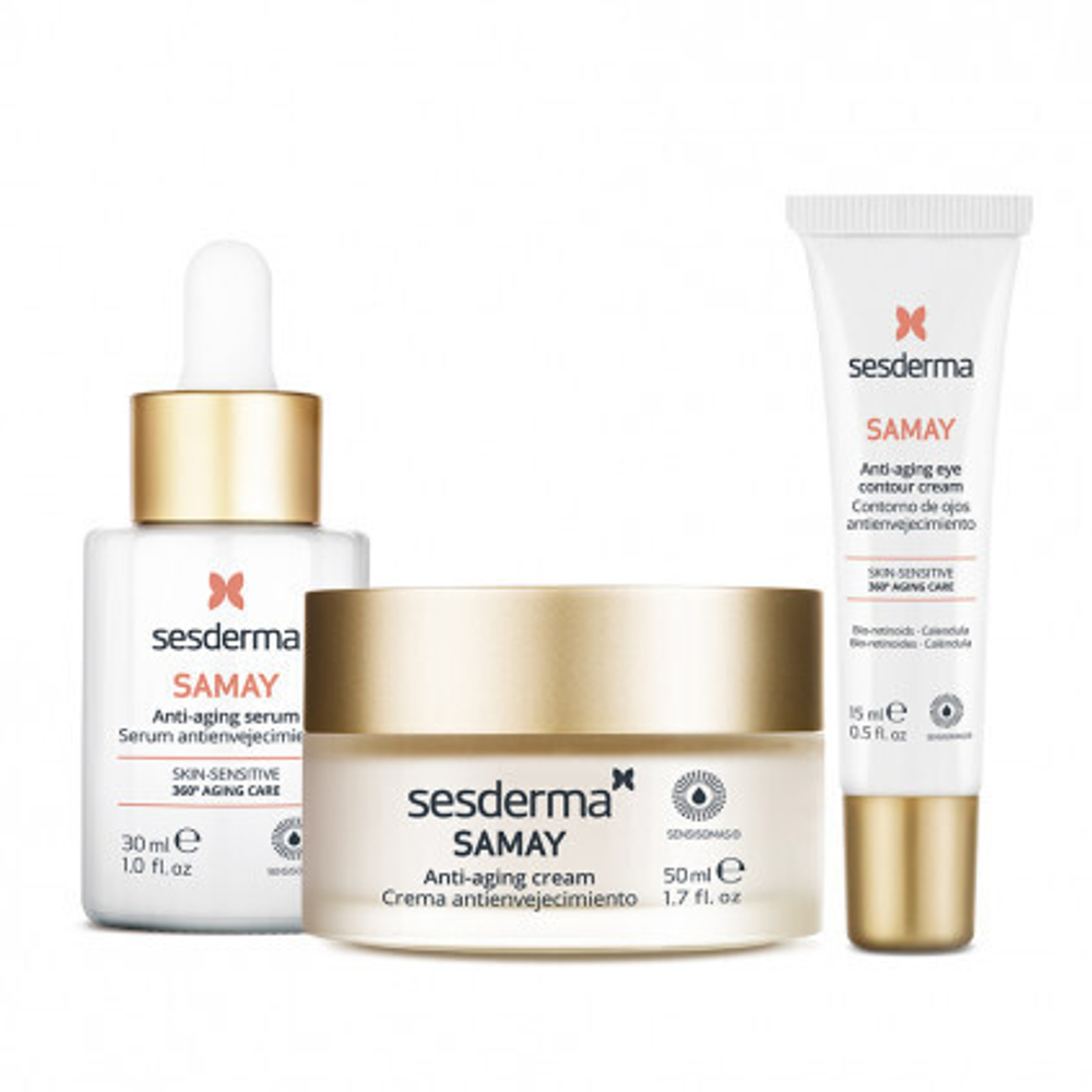 Sesderma SAMAY Подарочный набор - Сыворотка, 30 мл + Крем антивозрастной, 50 мл + Крем-контур для зоны вокруг глаз, 15 мл + Косметичка