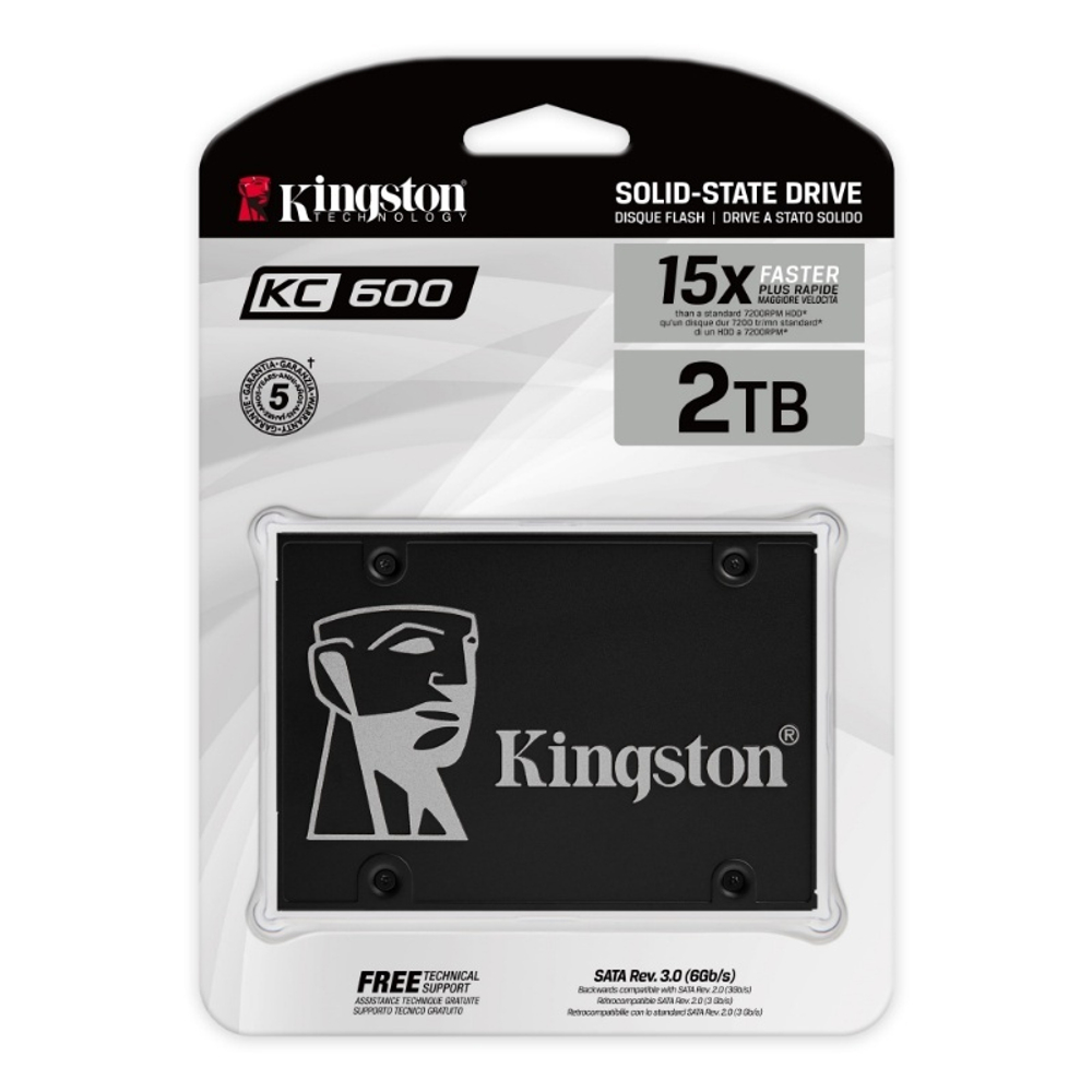 Твердотельный накопитель Kingston SSD 2TB SKC600/2048G SATA 3 2.5" 7mm R550/W520MB/s 1200TBW