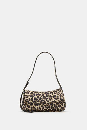 ZARA СУМКА С ПРИНТОМ НА ПЛЕЧО, ЛЕОПАРДОВЫЙ