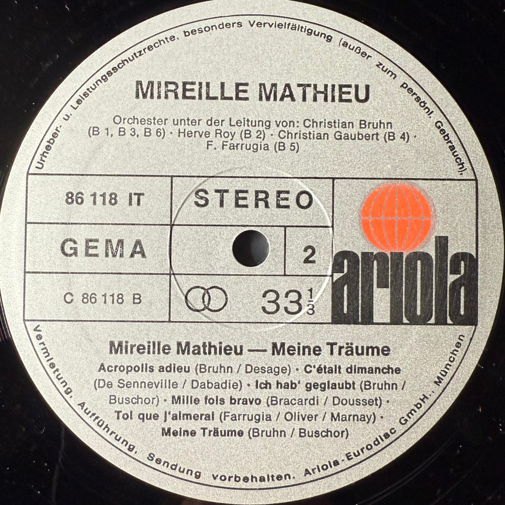 Mireille Mathieu ‎– Meine Traume (Германия 1972г.)