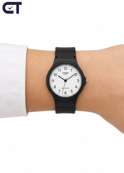 Casio MQ-24-7B General часы наручные мужские — ультралёгкая чёрно-белая классика