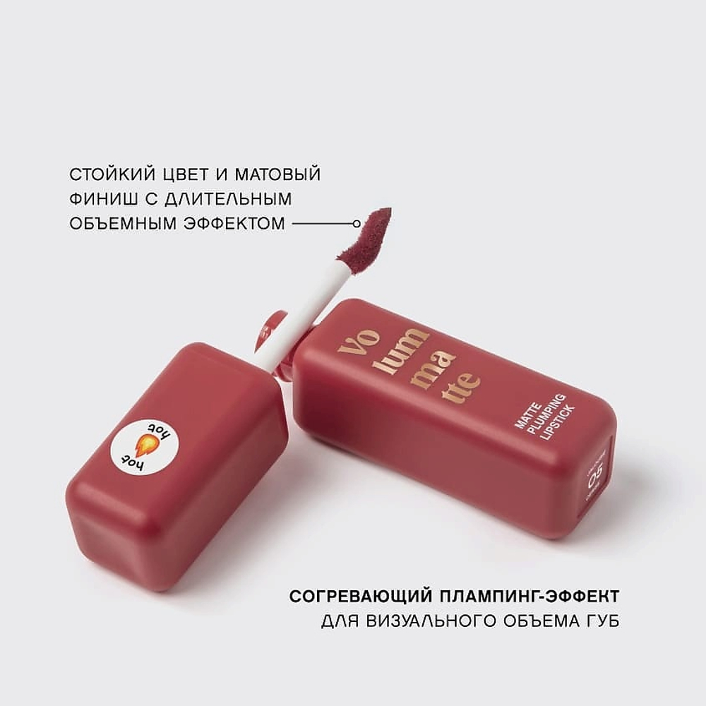Vivienne Sabo Volummatte Matte Plumping Lipstick Жидкая матовая помада для губ с плампинг-эффектом 05 Вишневый
