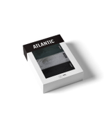 Мужские трусы шорты Atlantic, набор из 3 шт., хлопок, серый меланж + черные + изумрудные, 3MH-197