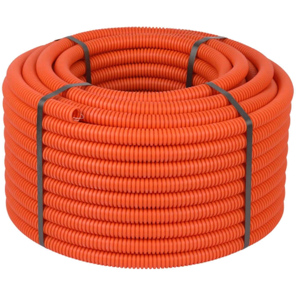 Труба гофрированная ПНД ЭРА GOFR-25-50-HD-OR-T тяжелая оранжевая безгалогенная (HF) d 25мм с зондом 50м | Электротовары