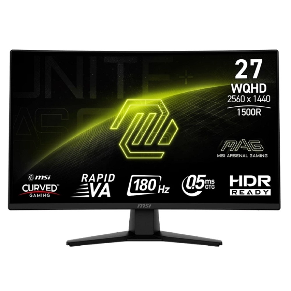 Монитор MSI MAG 27" 274CQF Black (VA Curved 2560x1440 180Hz 0.5ms 300cd 2xHDMI DisplayPort Tilt VESA) [9S6-3CE31T-015]