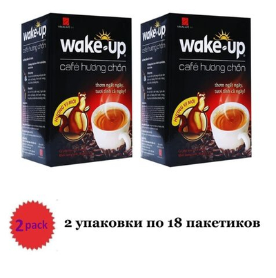 Растворимый кофе WakeUp Saigon 3 в 1 со вкусом Лювака (VinaCafe) 2 упаковки по 18шт.