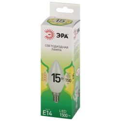 Лампа светодиодная ЭРА GREEN LINE LED B35-15W-830-E14 GL 15Вт свеча теплый свет E14 | Лампы cветодиодные Свеча (B/C)