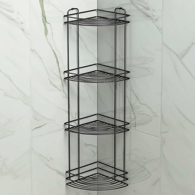 Полка угловая 4-х ярусная 21*21*82,5см "Black", черный