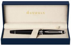 Ручка-роллер Waterman Expert, цвет: Black Laque CT, стержень: Fblk