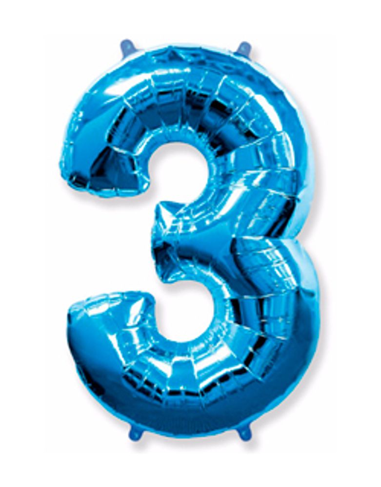 Цифра "3" Синий