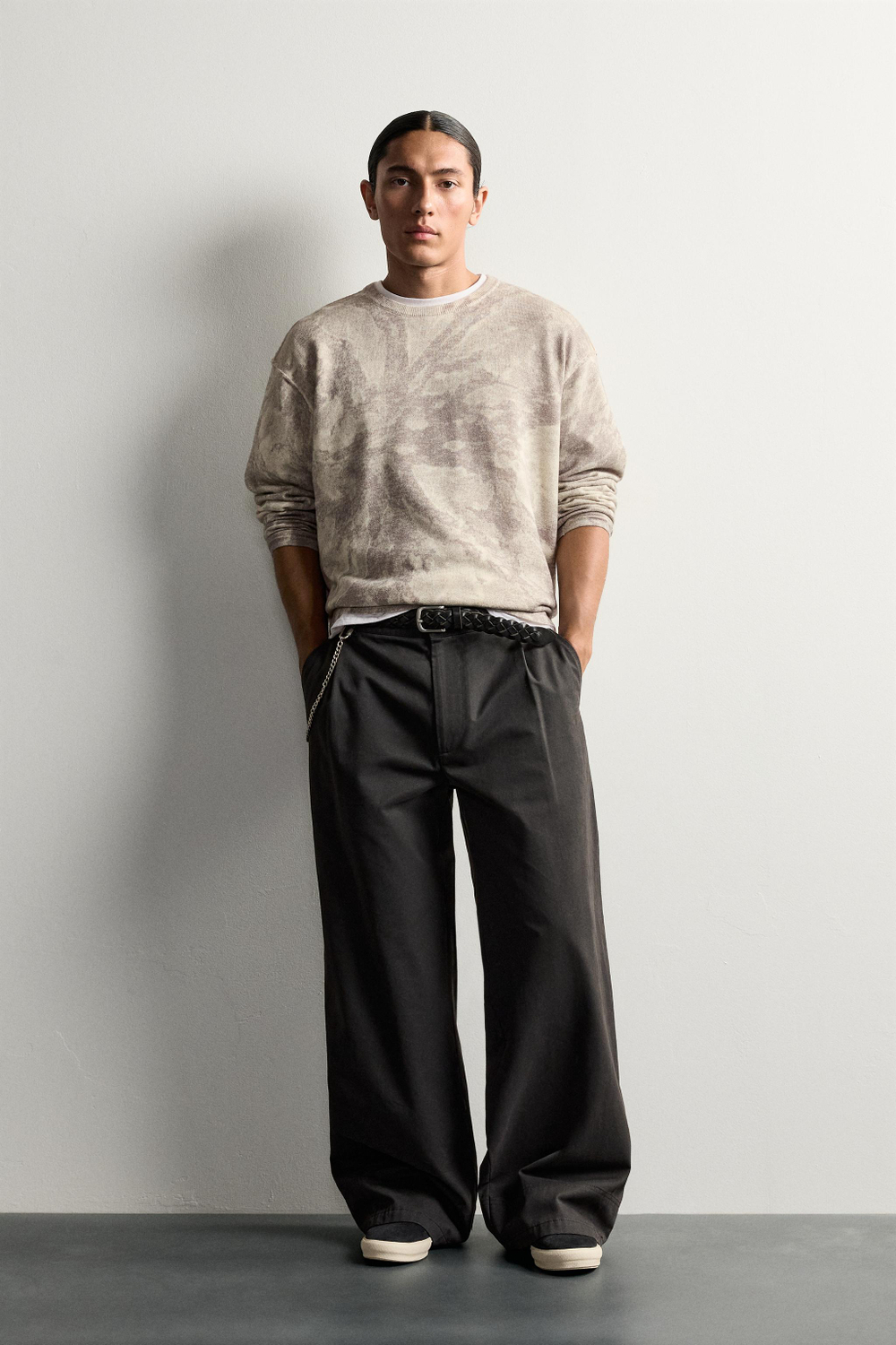 СВИТЕР RELAXED FIT С АБСТРАКТНЫМ ПРИНТОМ — ZARA