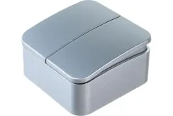 Выключатель Systeme Electric BLANCA 2-клавишный накладной алюминий 30860