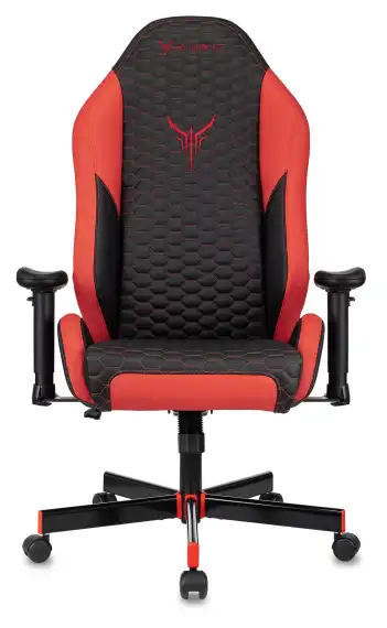 Кресло игровое Knight Neon черный/красный соты экокожа с подголов. крестов. металл