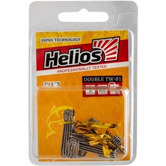 Крючок двойной TW-01 №2 цвет BC (20шт) Helios (HS-TW-01-2)