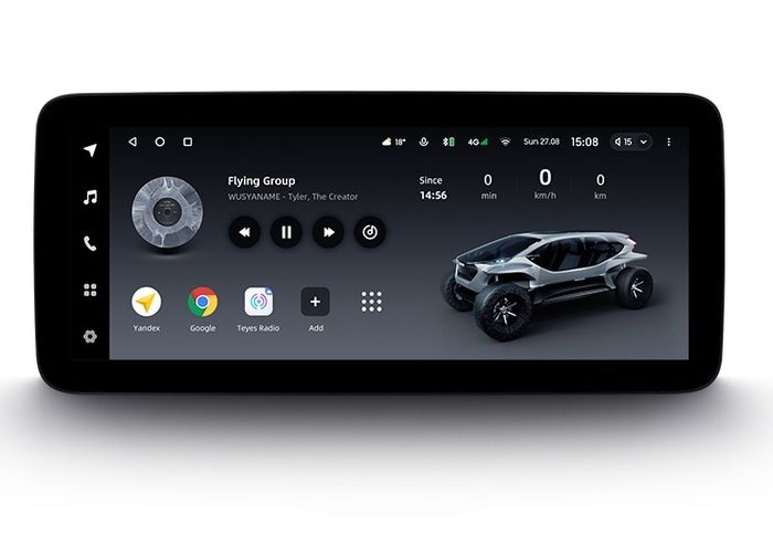 Магнитола для Mazda 6 GJ 2012-2015 (ШГУ цветной) - Teyes LUX ONE ROUND монитор 12.3" 2K QLED на Android 10, Быстрая, CarPlay, 4G SIM-слот