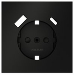 Накладка для розетки с заземлением и со шторками и 2хUSB type A и C Voltum S70 VLS001008