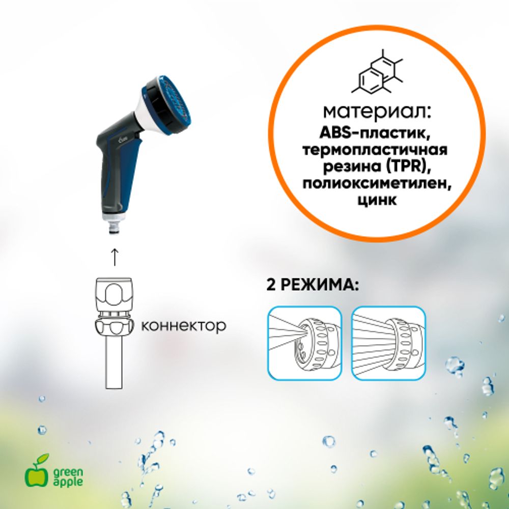 GANS-01 GREEN APPLE Пистолет лейка 2 режима | GREEN APPLE