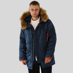 Парка Alpha Industries N-3B Slim Fit Slate Blue (Голубая)