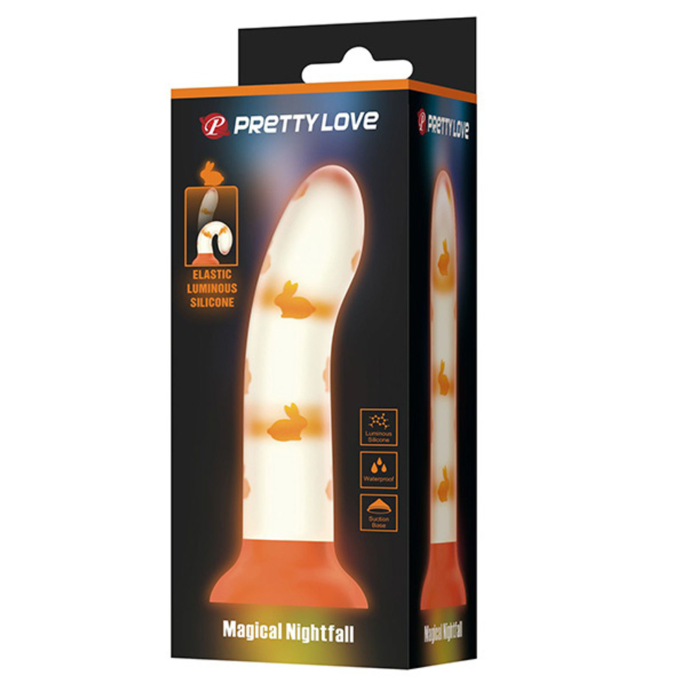Светящийся в темноте фаллоимитатор 17см с Зайчиками Pretty Love Magical Nightfall BW-008120NY
