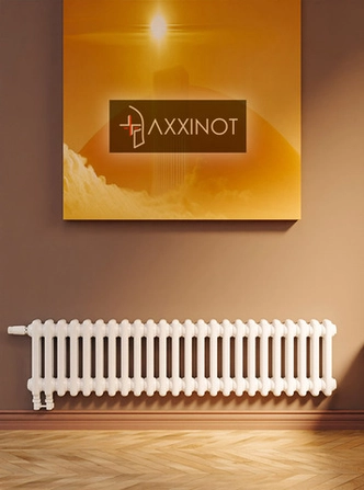 Axxinot Sentir 2020 - двухтрубный трубчатый радиатор высотой 200 мм, нижнее подключение с термовентилем, белый