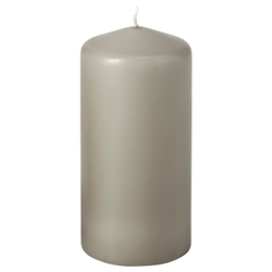 IKEA DAGLIGEN  (ИКЕА ДАГЛИГЕН)  -  Свеча-столбик без запаха - серо-бежевая 14 см, 40 ч