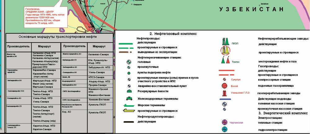 Карта «Транспортной,горно-металлургической и топливо-энергической инфраструктуры Республика Казахстан», 2026 г.(150 х 260 см)