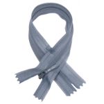 Молния потайная (скрытая) SBS Т3 (3 мм) 1 зам., н/раз., 35 см, S-091 серый, уп. 50 шт