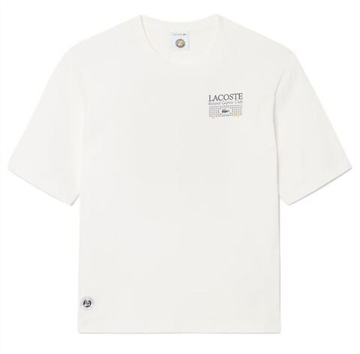 Мужская теннисная футболка Lacoste Roland-Garros Edition Graphic - white