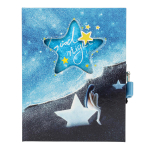 Блокнот "Stars" в коробке с вырубкой на замке, 16*12,5см, 45л, 3 цвета микс