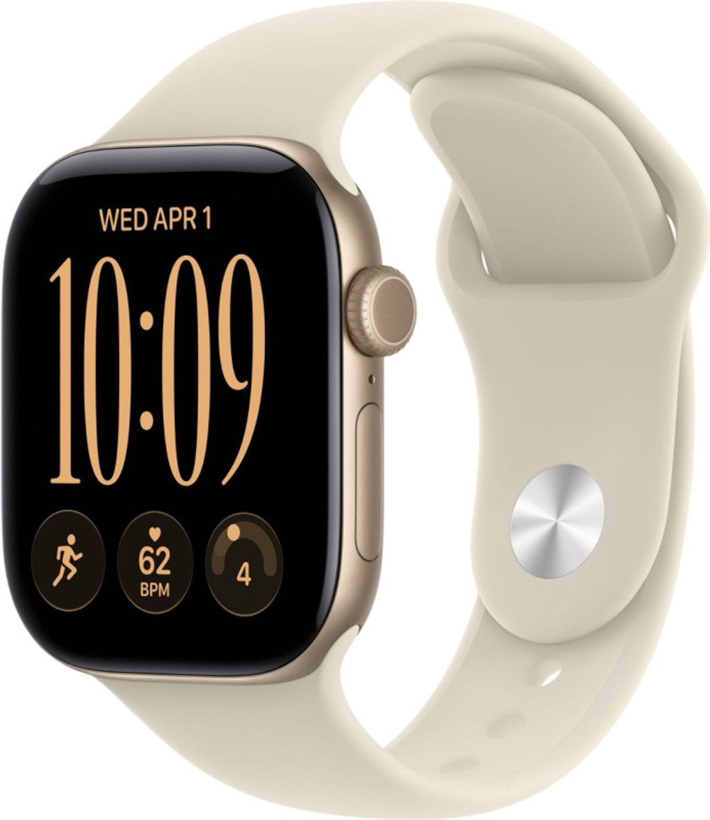 Apple Watch Series 12, 46 mm, GPS, Light Gold Aluminum, Sand Sport Band, M/L