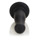 Чёрный фаллоимитатор для страпона Silicone Love Rider G-Kiss Probes - 16 см. (Цвет: черный)